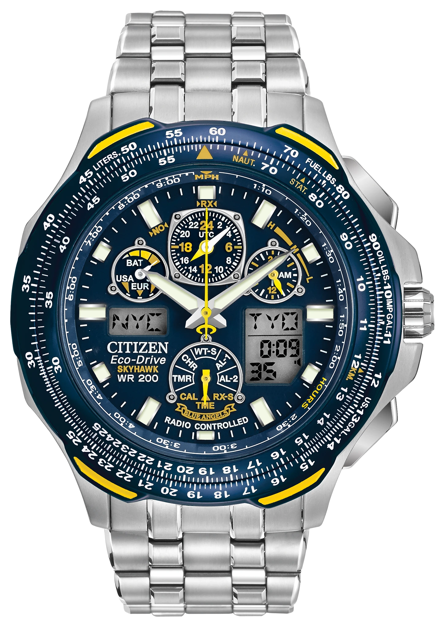 CITIZEN ECO-Drive WR200 BLUE ANGELS 腕時計 CITIZEN Blue Angels World Chronograph A-T